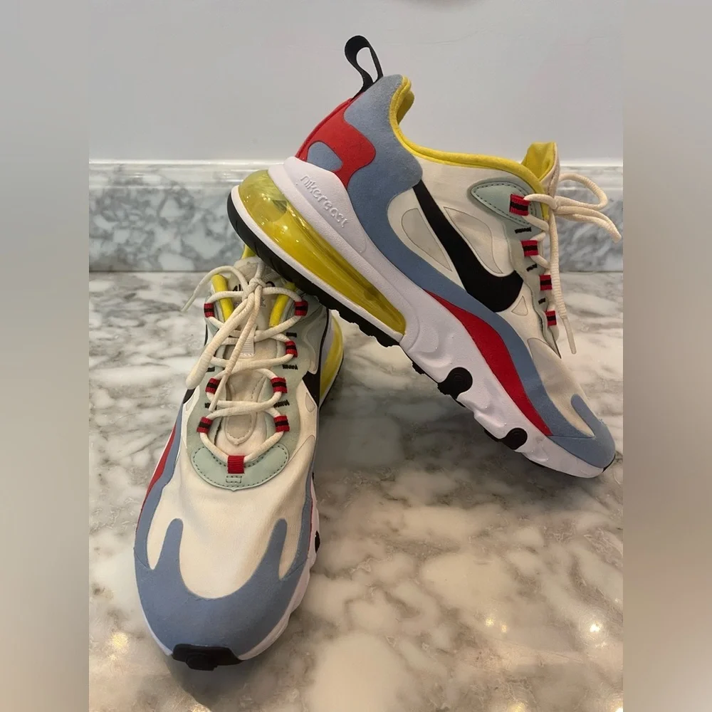 Nike Women's Air Max 270 React Bauhaus Phantom Black Blue Shoe AT6174-002 Size 9 - Picture 9 of 13